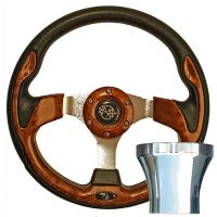 Rally Style Steering Wheel & Chrome Adaptor Kit