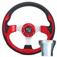 Rally Style Steering Wheel & Chrome Adaptor Kit