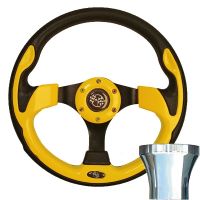 Rally Style Steering Wheel & Chrome Adaptor Kit