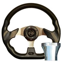 Racer Style Steering Wheel & Chrome Adaptor Kit